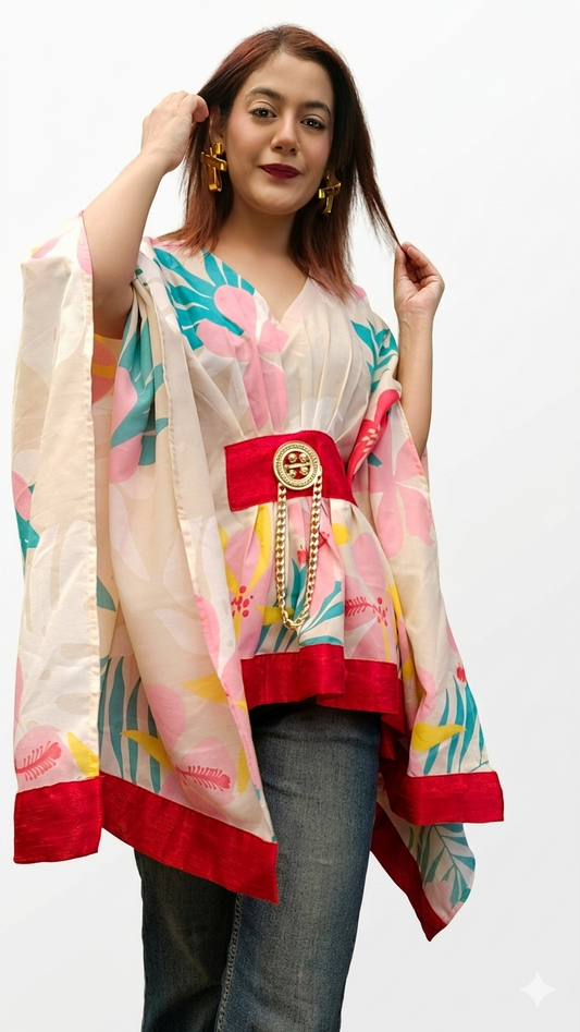 Printed Bloom Kaftan Top