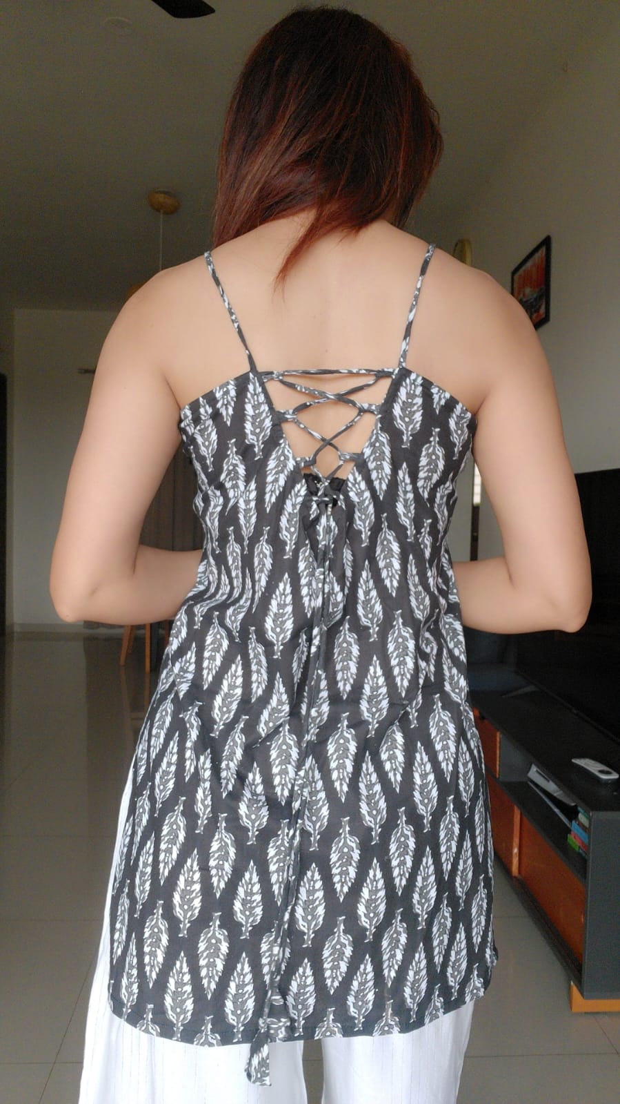 Black Printed Cotton Kurti