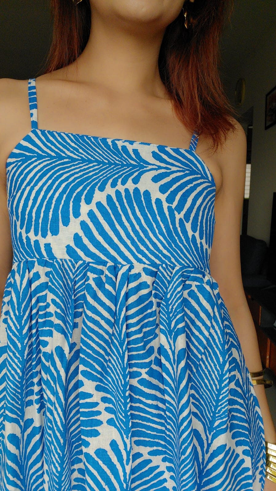 Blue Printed Cotton Dress